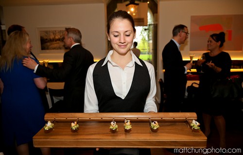 Rhubarb canapes at Gallery Mess